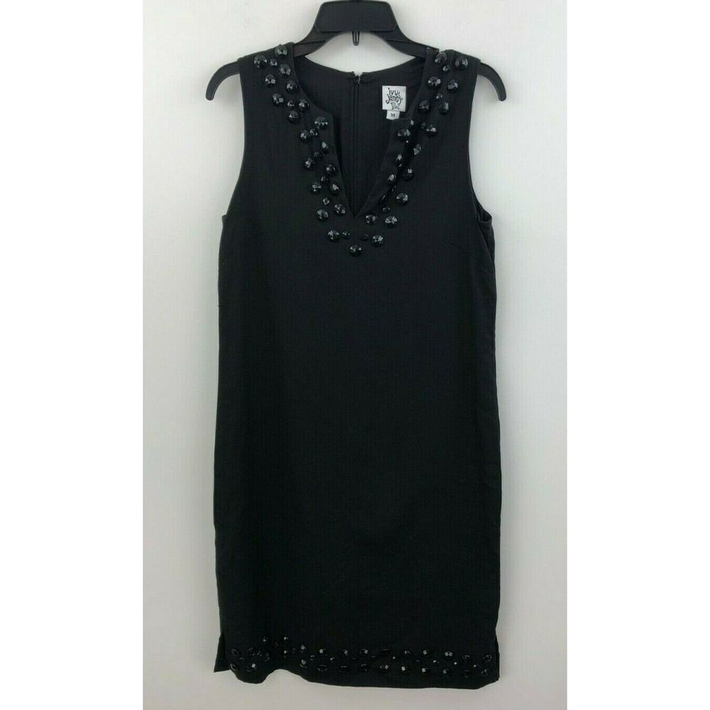 Ivy Jane Linen Shift Dress Medium Jeweled A57-13
